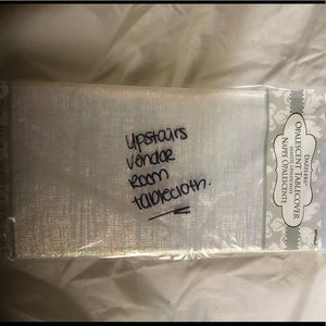 Iridescent white tablecloth